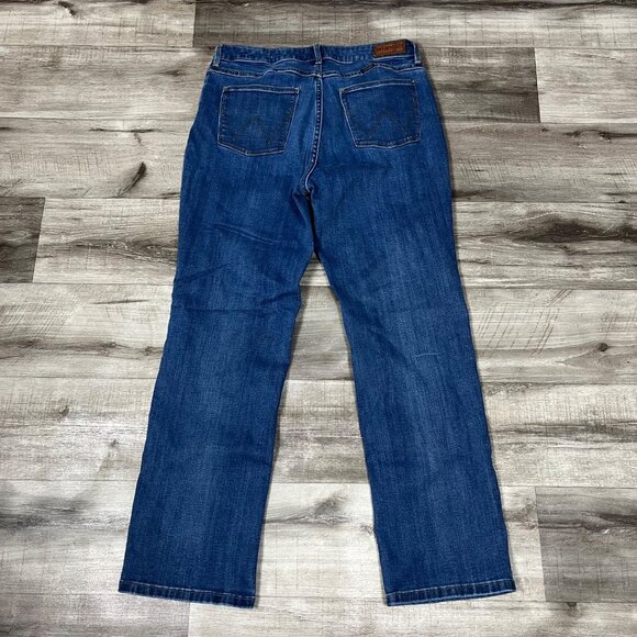 Wrangler High Rise True Straight Leg Denim Jeans Blue Women’s Size 30 - Picture 2 of 10